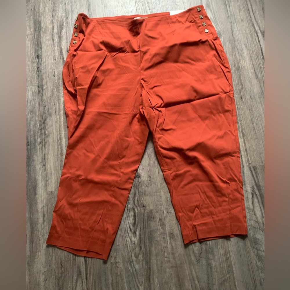 New with tags rust/orange crop high rise